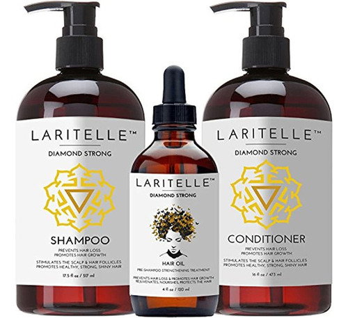 Laritelle Organic Hair Growth Set | Shampoo 17 Oz Mas Condit