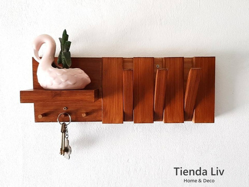 Imagen 8 de 10 de Perchero De Pared Madera Rebatible Moderno Nordico