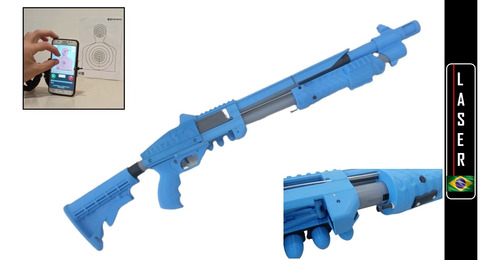 Safe Gun - Calibre 12 Military Com Munição E Disparo Laser