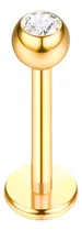Comprar Piercing Titanio Dorado Aro Tope Brillo Tragus Labret Unidad