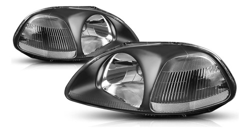 Faro Esquina Transparente Carcasa Negra Para Honda Civic