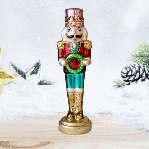 Figura De Cascanueces De Navidad Figuras Grande Base Dorada