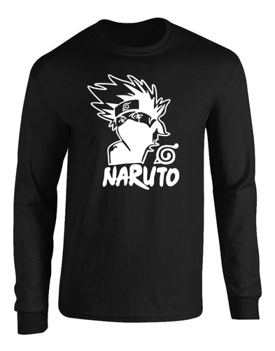 Camibuso Negro Camiseta Manga Larga Kakashi Hatake Naruto 