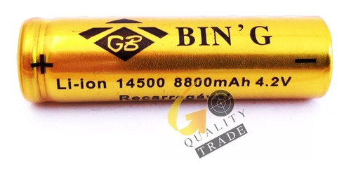 Bateria Recarregável Li-ion P/ Lanterna 14500 4.2v 6800mah 