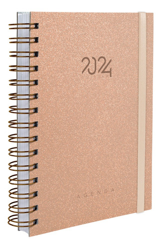 Agenda Plus Capa Dura Cores Spot Glitter Nude