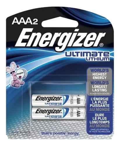 Pila Alcalina Litio Energizer Aaa X 2 Super Oferta Febo