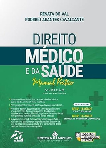 Direito Médico E Da Saúde Manual Prático, De Cavalcante, Rodrigo Arantes Editora Mizuno, Capa Mole Em Português, 2023