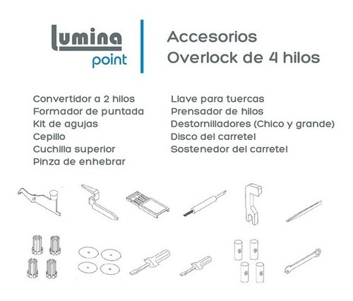 Imagen 3 de 4 de Maquina De Coser Semi Industrial Lumina Point Con Accesorios