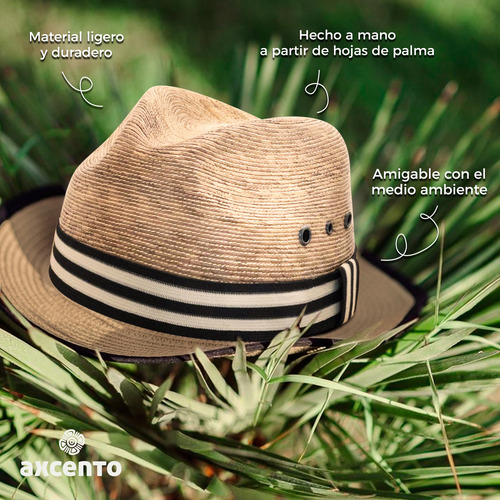 Axcento Sombrero De Palma Estilo Panamá Para Hombre M/l