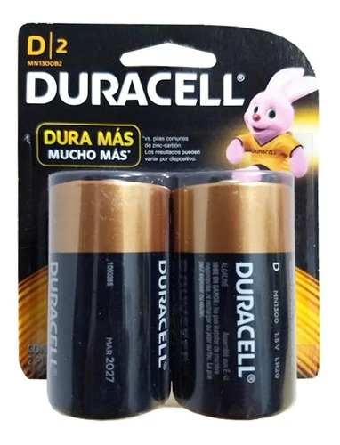 Pila Alcalina Duracell D Grande X 2u En Blister