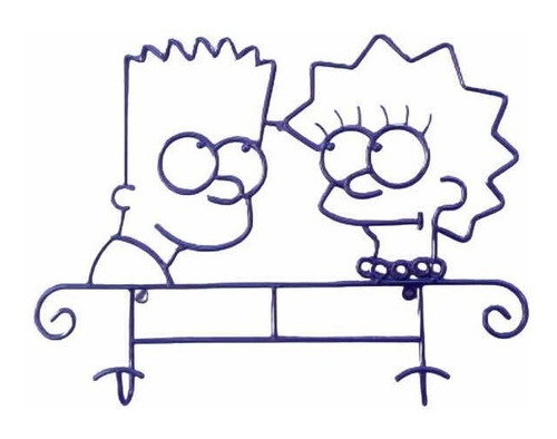 Perchero Artesanal En Hierro / Los Simpsons 