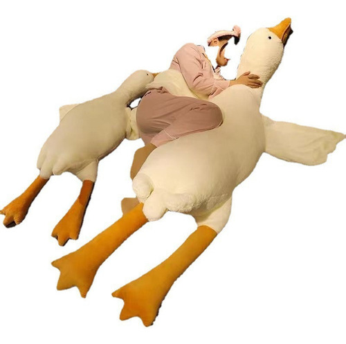 Lindo Gran Ganso Blanco Almohada Peluche 130 Cm