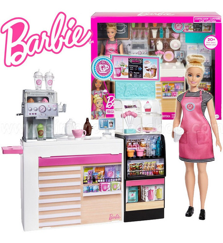Set De Juego Cafetería De Barbie Con Accesorios