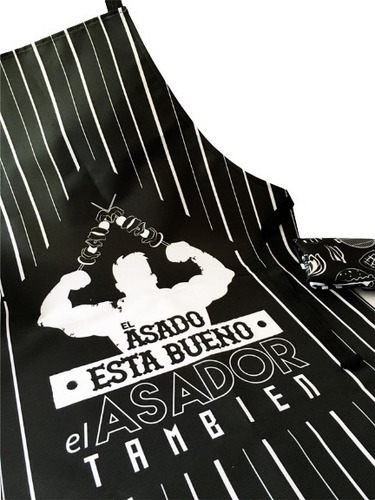 Imagen 4 de 4 de Delantal Asado Parrillero Cordura Estampado Diseño