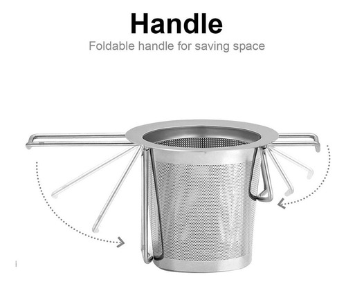 . Filtro De Té De Acero Inoxidable Con Tapa, Colador De Té