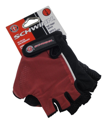 Guantes Cortos  Schwinn Ciclista Talla L Rojo Sw-5116pk