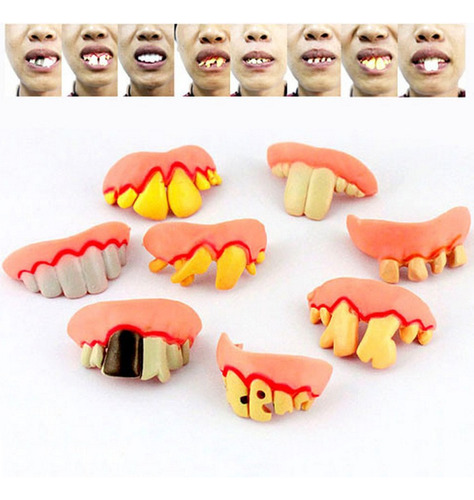 8 Unids Divertido Feo Dientes Falsos Gag Regalo Costume