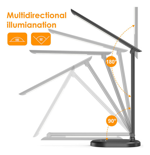 Lampara Escritorio Mesa Led Oficina Regulable Puerto Carga 3