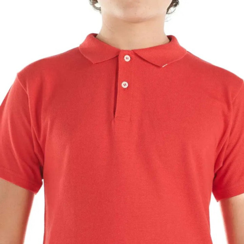Playera Polo Roja Para Niño Tallas 10/12-14/16 -100% Algodón