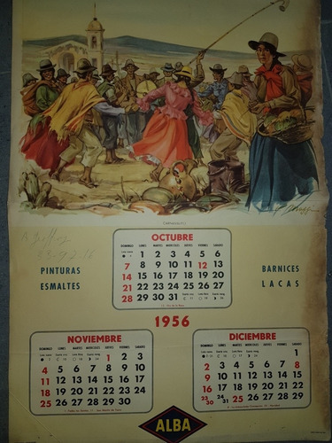 Imagen 4 de 4 de Antiguo Almanaque Gaucho Alba 1956. 51491.