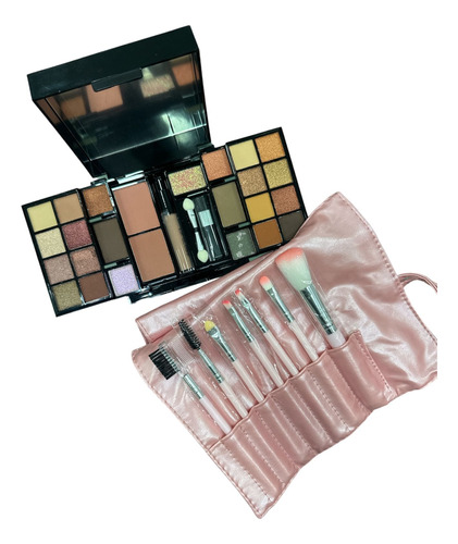 Set De Maquillaje Completo Tejar Y Set De Brochas X 7 Piezas