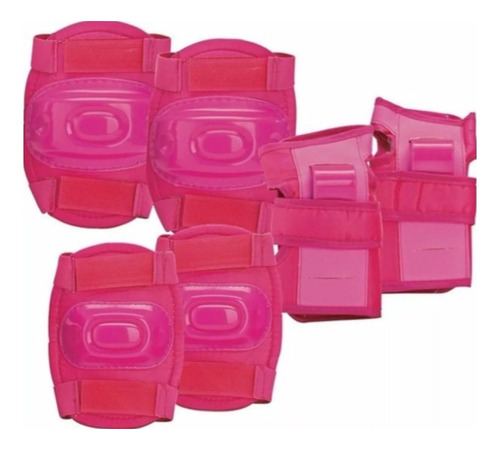 Set De Protección Codera Muñequera Rodillera Infantil Rosa