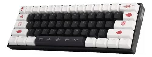 Teclado Mecanico 60 Alámbrico Checkpoint Naruto Kx400 Gaming Teclado Negro Idioma Inglés