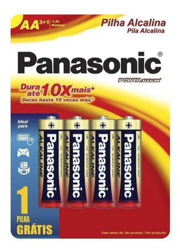 Pilha Pequena Aa Alcalina Panasonic - Leve 4 Pague 3 (c/12)
