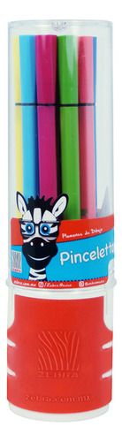 Marcador Base Agua Zebra 12 Colores Delgados Pinceletto