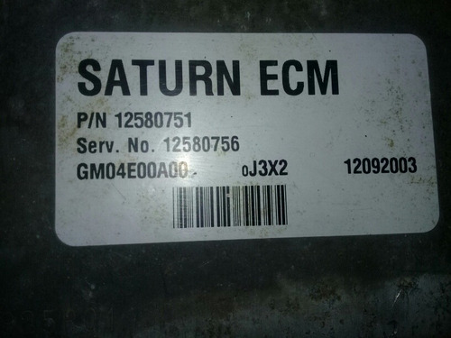 12580751 Computadora Saturn Ion 2003 2004 Automatico (Usado)