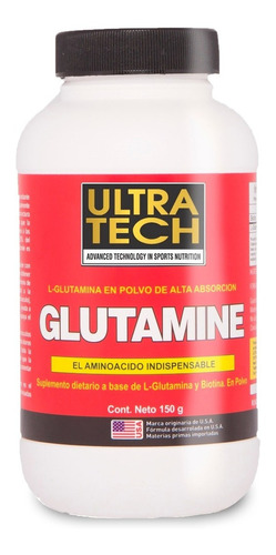 Glutamina Ultra Tech 150 Grs Recuperacion Y Energia La Glutamina Aminoácido Mas Abundante En La Masa Muscular Sabor Sin Sabor