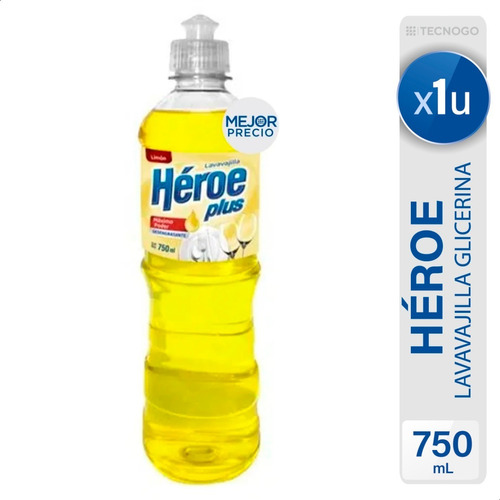 Imagen 1 de 6 de Detergente Lavavajillas Heroe Plus Limon - Mejor Precio
