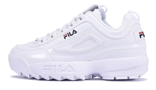 Tenis Fila Disruptor 2 Premium Patent Blanco Charol