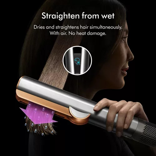 Plancha Pelo Dyson Airstrait Azul Prusia 220v Nueva En Caja Azul Prusia