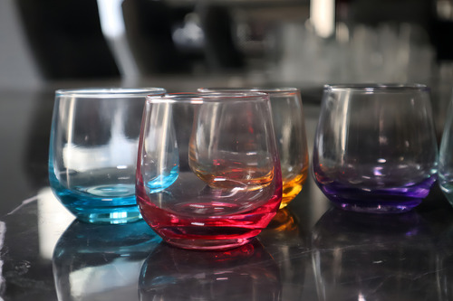 Juego De 6 Tequileros De Colores Gaia Vidrio Cristal 90 Ml Color Colores