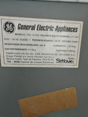 Heladera General Elctric Importada (usada) Blanco