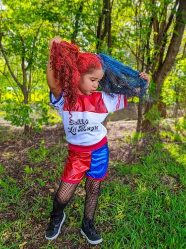 Harley Quinn Arlequina Fantasia Infantil Completa Esquadrao