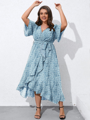 Vestido Corto Casual Fresco Estampado Rayas Línea