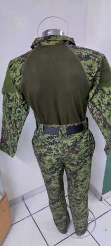 Traje Táctico Verde Pixel Camisa Pantalón Cinto Talla 44