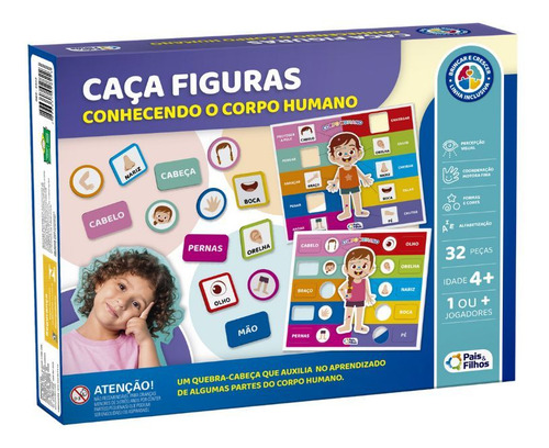 Quebra Cabeça Caça Figuras Conhecendo O Corpo Humano