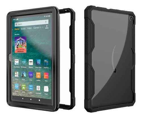 Funda P/ Amazon Fire Hd 8 Y Plus 12ª Gen Transparente Negro