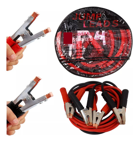 Cable Pasacorriente 1000 Amp 2 Metros Auto Pinza Cocodrilo