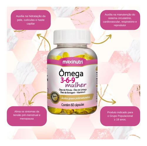 Kit C3 Suplemento Ômega 369 Vitalidade Equilíbrio Maxinutri Neutro