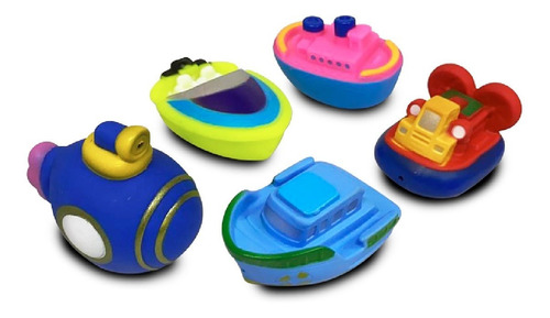 Bf Toys Set De 5 Barcos Lanza Agua Blanditos Para Bañera 