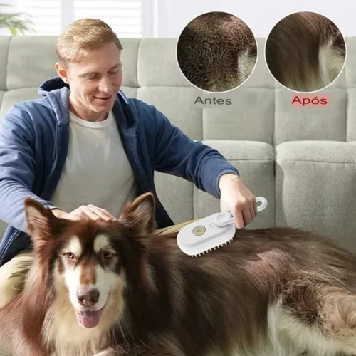 Escova Para Gatos Removedor De Pelos Pet Vapor Com Cabo 360
