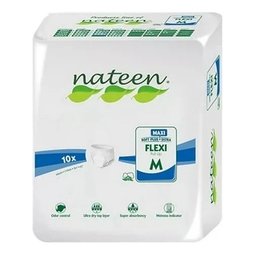 Calzón Pañal Nateen Flexi Talla M (pack 4x10uni)