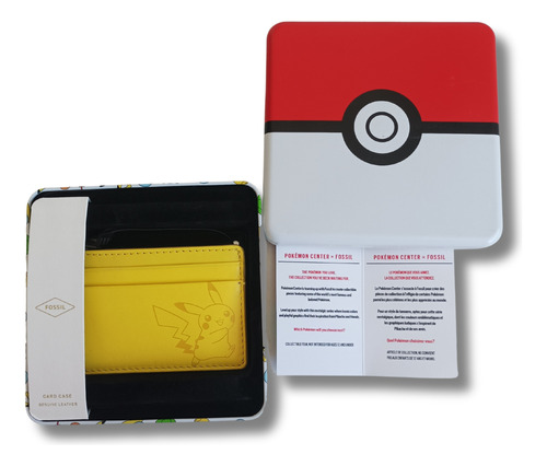 Billetera Fossil X Pokémon Center Pikachu Cuero Genuino 