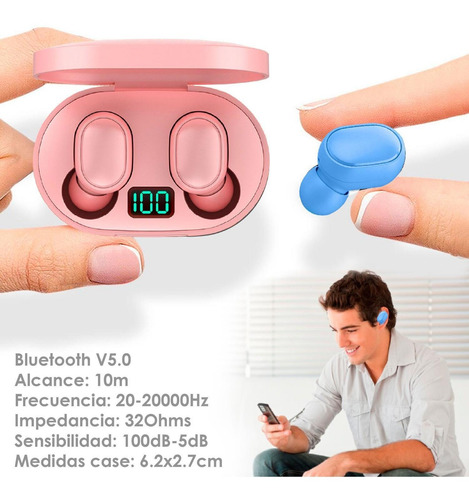 Imagen 5 de 5 de Audifonos Vak T18s Bluetooth Base Led Manos Libres Tws Macar