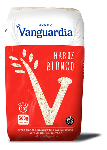 Arroz Blanco Largo Fino 00000 500g Vanguardia S/tacc Pack X2