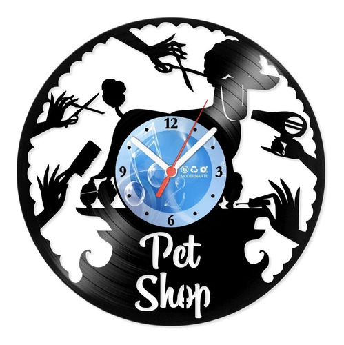 Relógio De Parede Disco Vinil Comercial Pet Shop - Vcm-032
